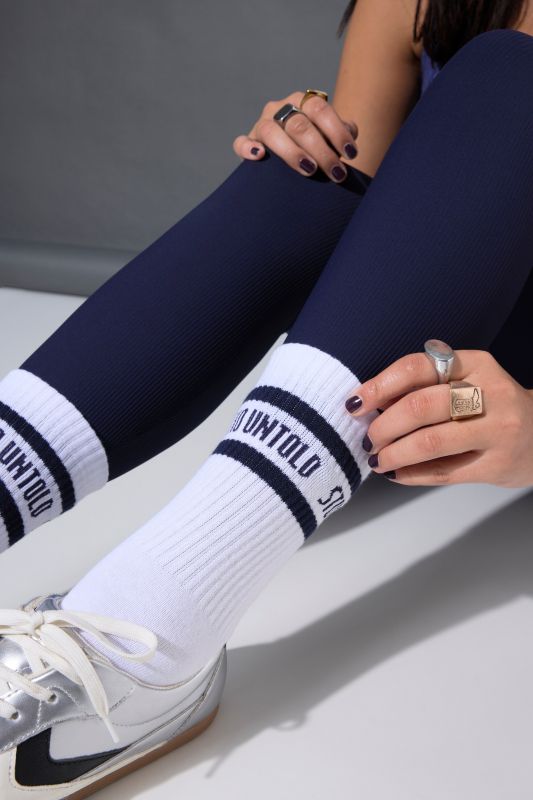 Chaussettes de tennis, à côtes, logo