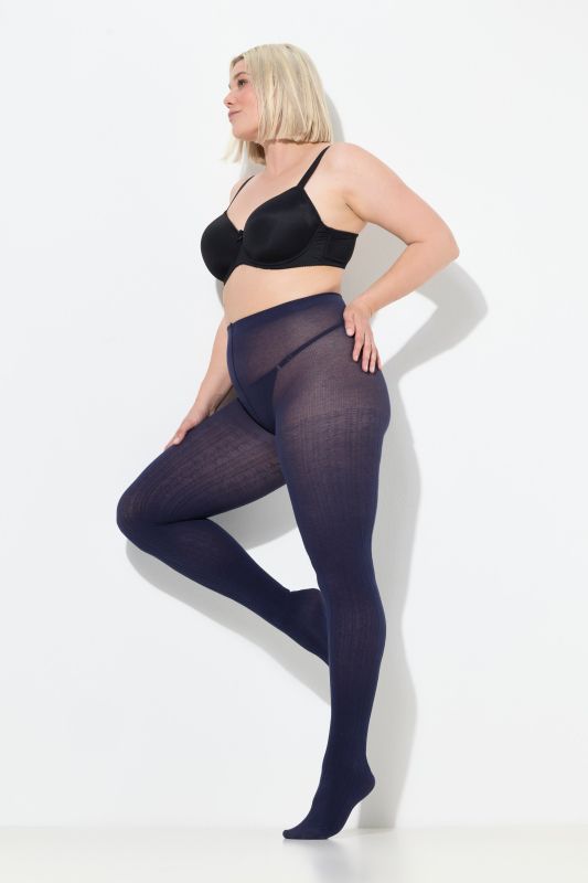 Collants chauds en maille, maille torsadée tendance