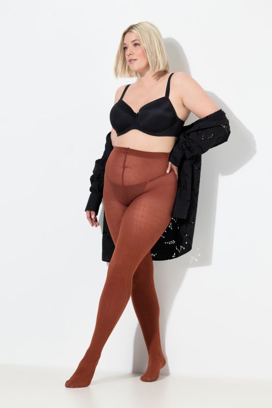 Collants chauds en maille, maille torsadée tendance