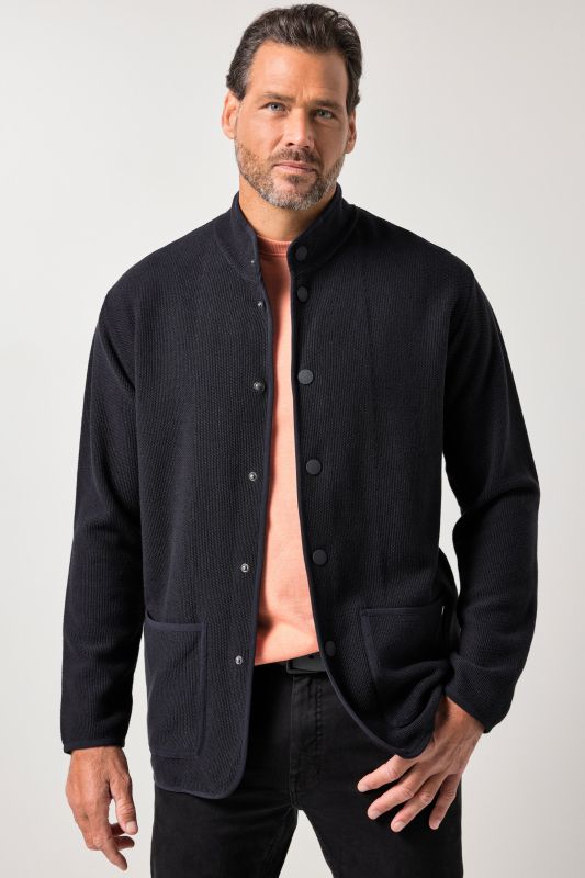 Veston en maille JP 1880, FLEXNAMIC®, col montant, boutons-pression, jusqu'au 8XL
