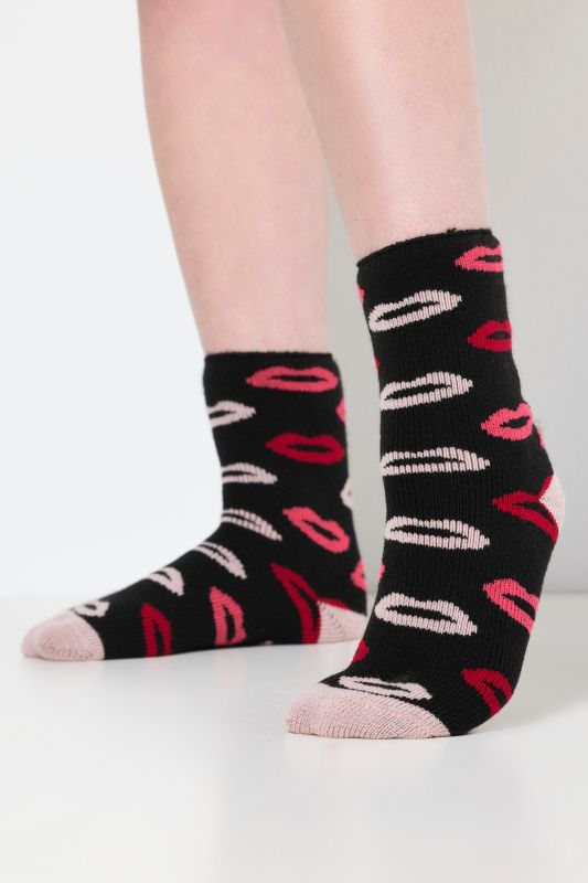Chaussettes cocooning douillettes, motif bouches