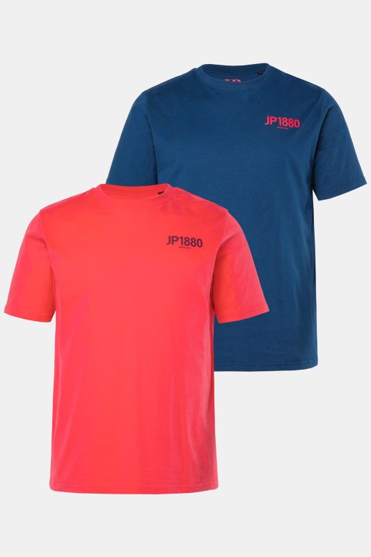 Lot de 2 T-shirts JP 1880, manches courtes et imprimé poitrine - jusqu'au 8 XL