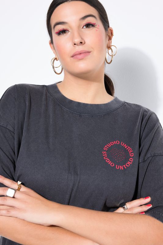 T-shirt à délavage Acid Wash et strass dans le dos