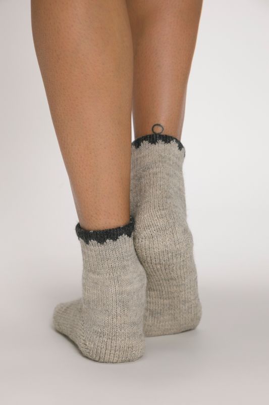 Chaussettes alpaga-laine, côtes ne serrant pas la jambe