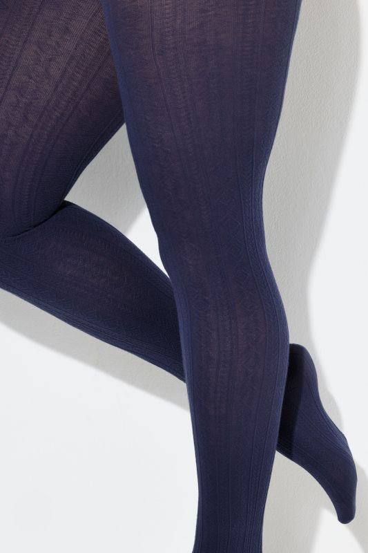 Collants chauds en maille, maille torsadée tendance