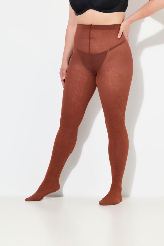 Collants chauds en maille, maille torsadée tendance