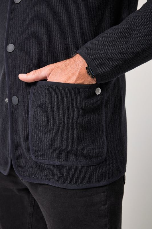 Veston en maille JP 1880, FLEXNAMIC®, col montant, boutons-pression, jusqu'au 8XL