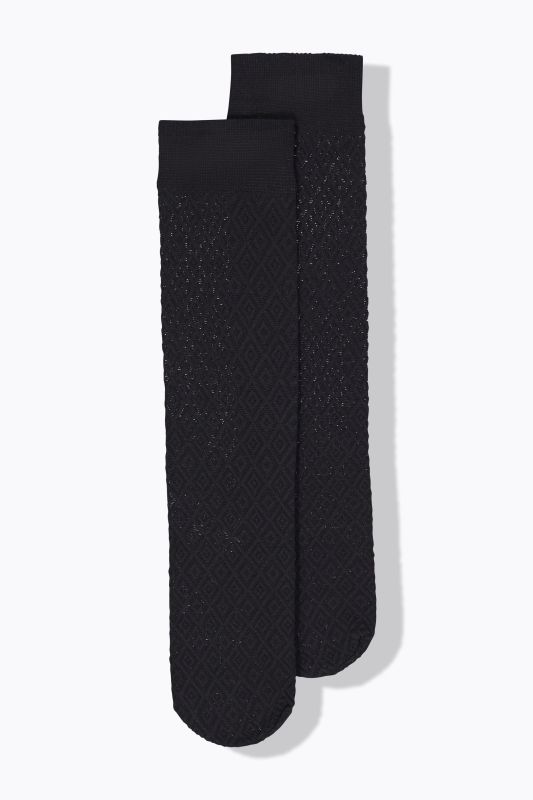 Chaussettes hautes et fines, motif losanges