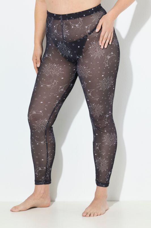 Legging-collant en mesh, soleils et lunes