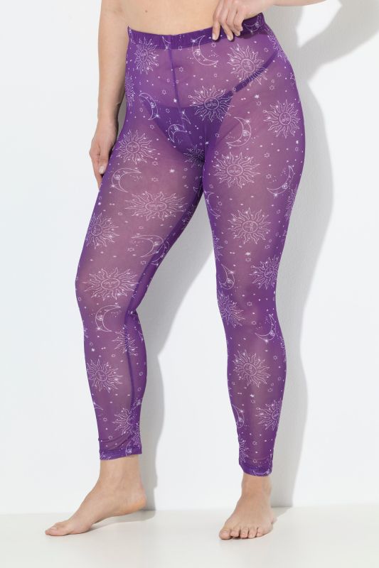Legging-collant en mesh, soleils et lunes