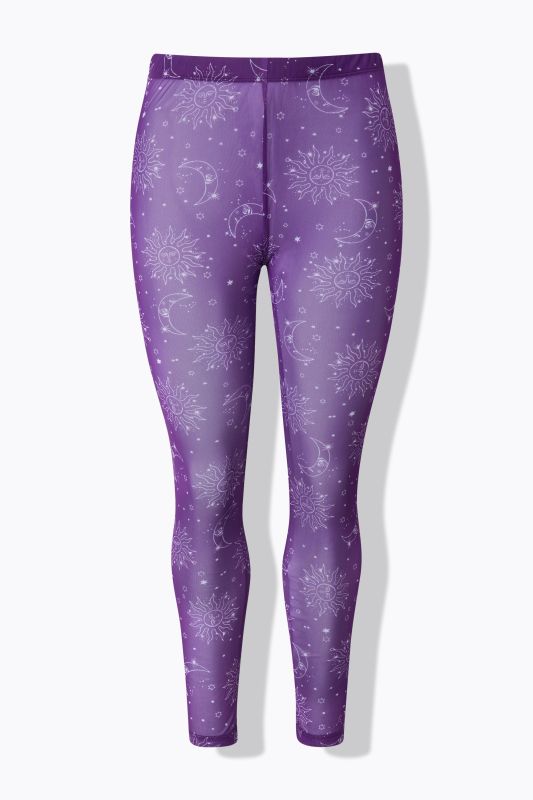 Legging-collant en mesh, soleils et lunes