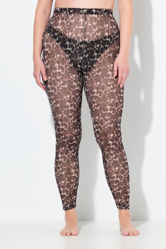Legging-collant en mesh, motif léopard