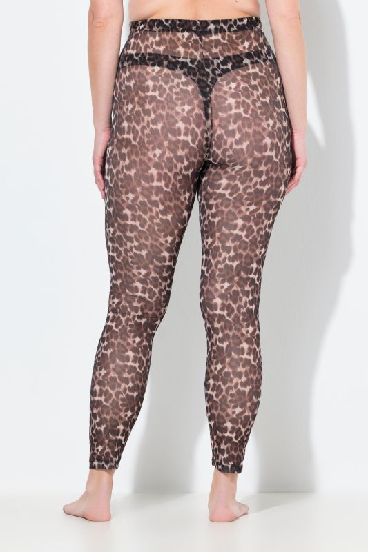 Legging-collant en mesh, motif léopard