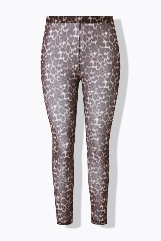 Legging-collant en mesh, motif léopard
