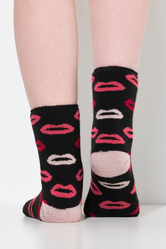 Chaussettes cocooning douillettes, motif bouches