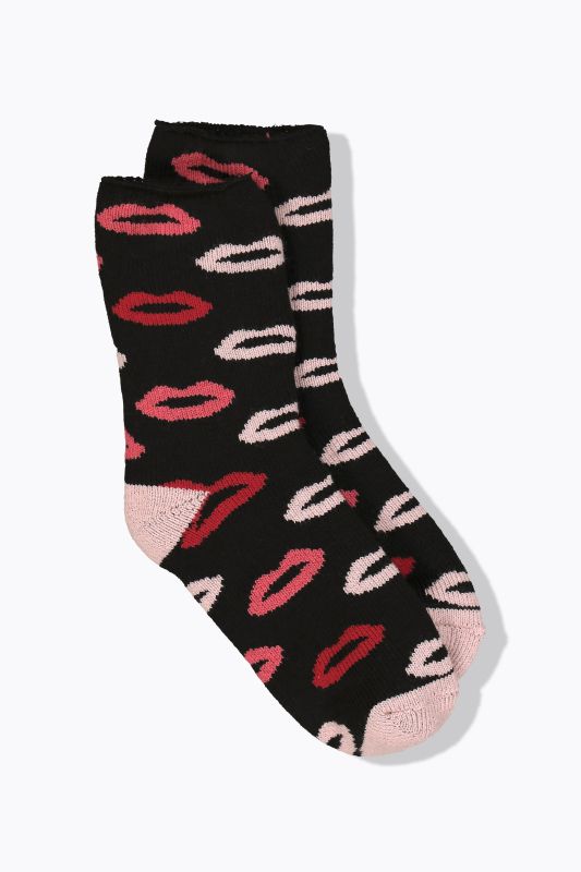 Chaussettes cocooning douillettes, motif bouches