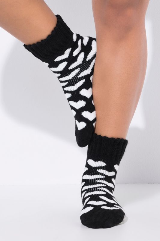 Lot de 2 paires de chaussettes, uni/cœurs