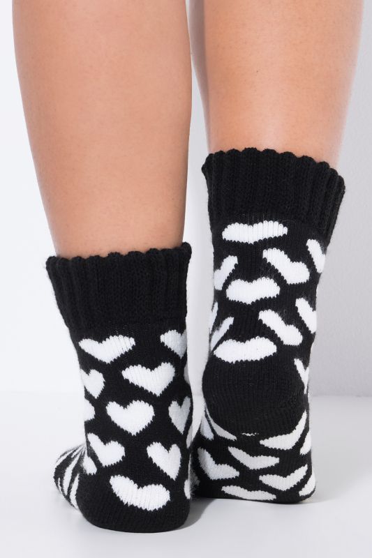 Lot de 2 paires de chaussettes, uni/cœurs