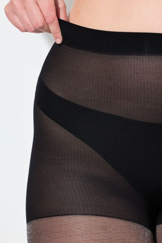 Collant brillant, motif losanges