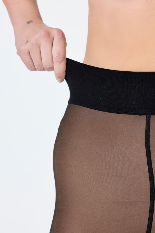 Collant thermique, intérieur en polaire et taille large