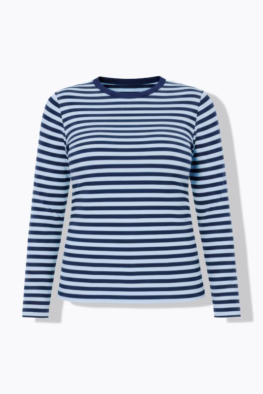 T-shirt coupe slim en jersey rayé, manches longues