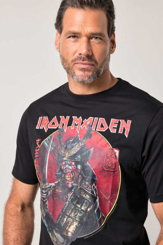 T-shirt JP 1880, imprimé groupe Iron Maiden, manches courtes et style vintage - jusqu'au 8 XL