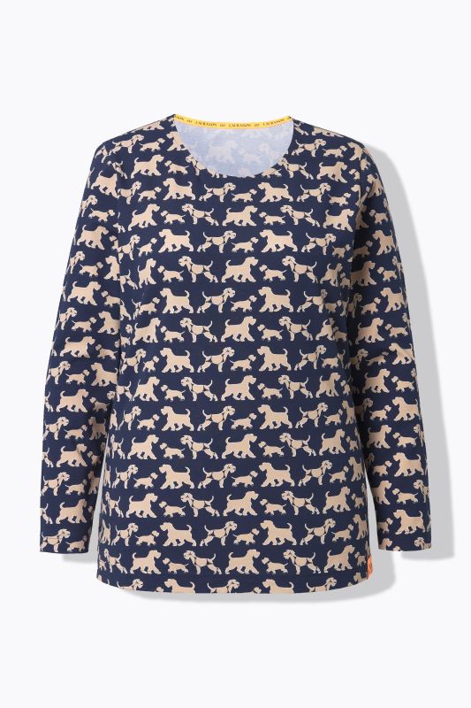 T-shirt à manches longues et col rond, label OEKO-TEX