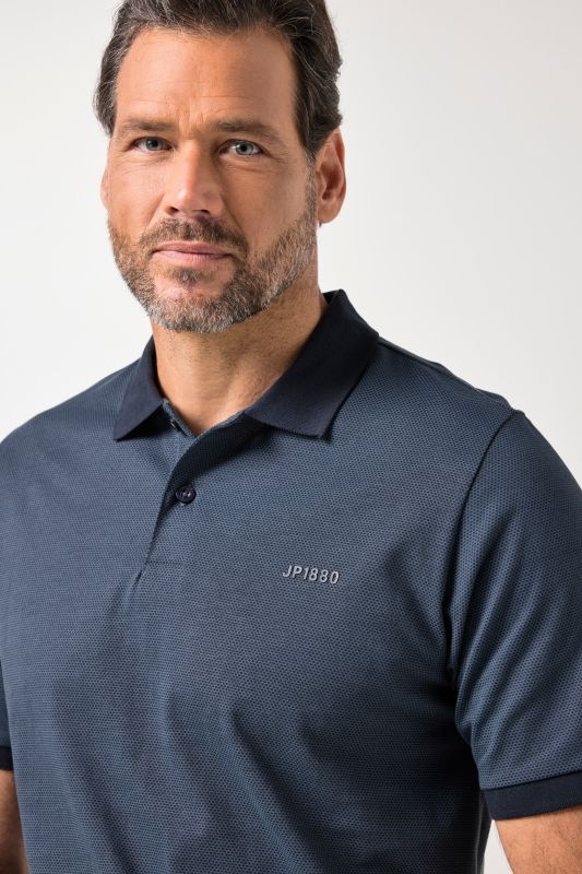 Polo JP 1880 en jersey, manches courtes et motif minimaliste - jusqu'au 8 XL