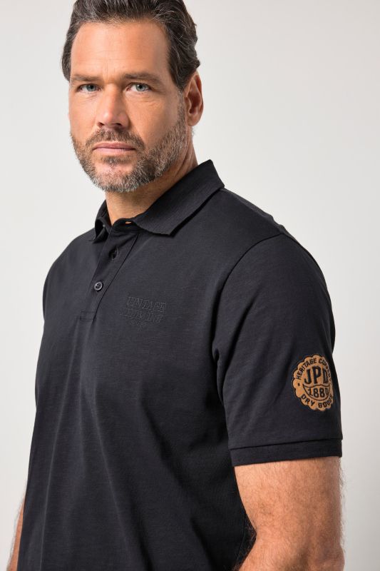 Polo JP 1880 en jersey flammé, manches courtes et écusson- jusqu'au 8 XL