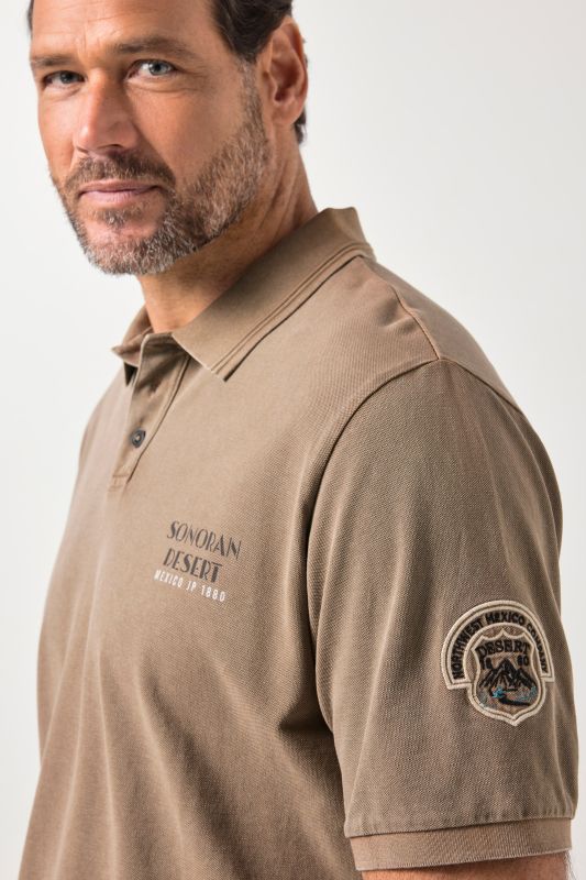 Polo JP 1880 en piqué, manches courtes et imprimé poitrine, esprit vintage – jusqu'au 8 XL
