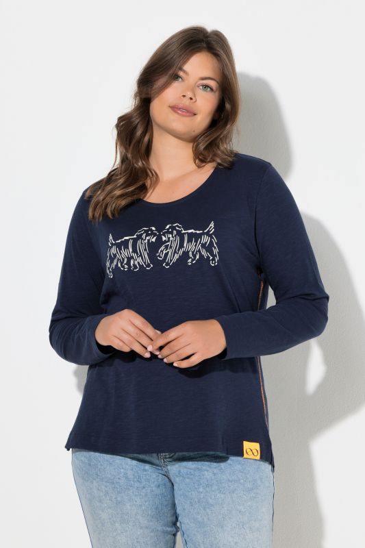 T-shirt à manches longues et col rond, label OEKO-TEX