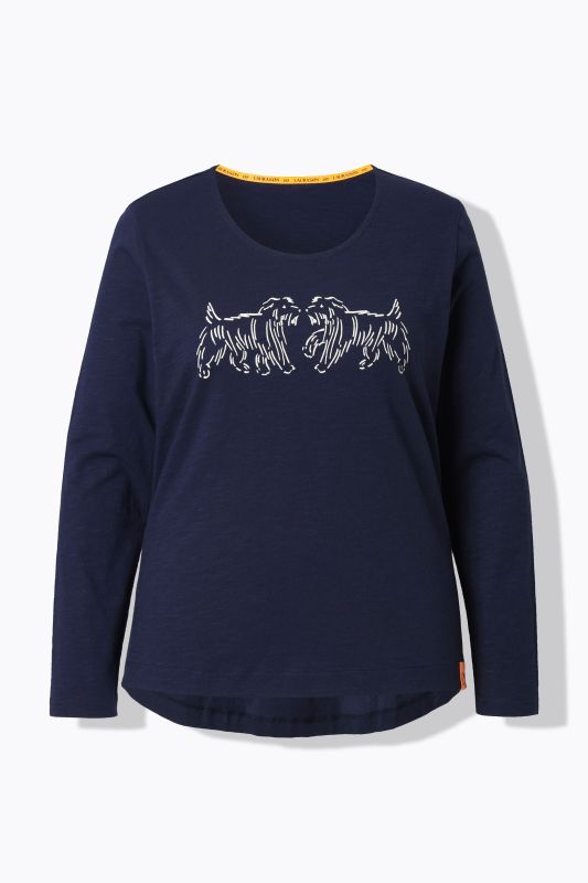 T-shirt à manches longues et col rond, label OEKO-TEX