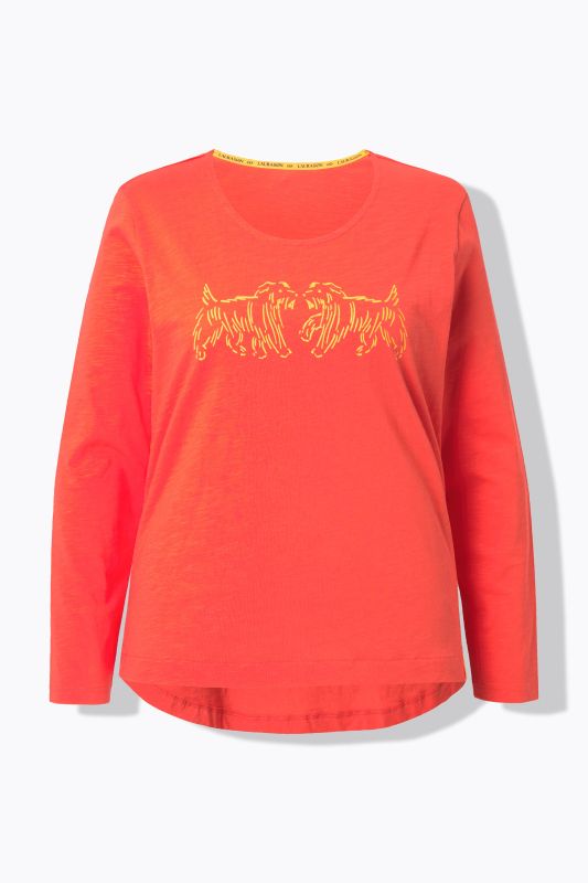 T-shirt à manches longues et col rond, label OEKO-TEX