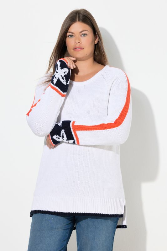 Pull en maille jacquard avec col rond