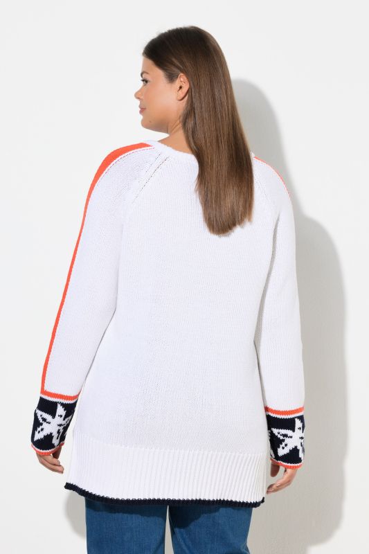 Pull en maille jacquard avec col rond