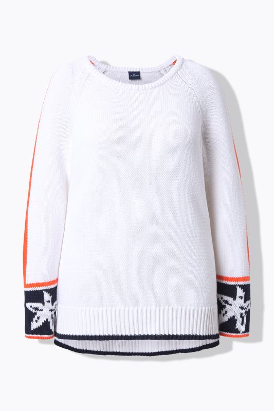 Pull en maille jacquard avec col rond