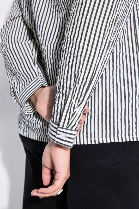 Chemisier oversize, tissu seersucker à rayures