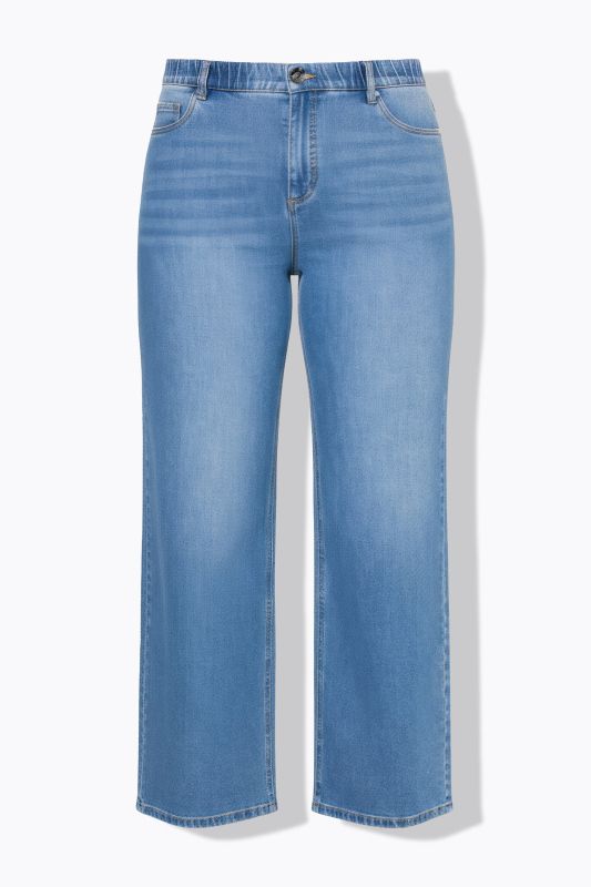 Jean jambe large et taille haute, 5 poches, matière très douce