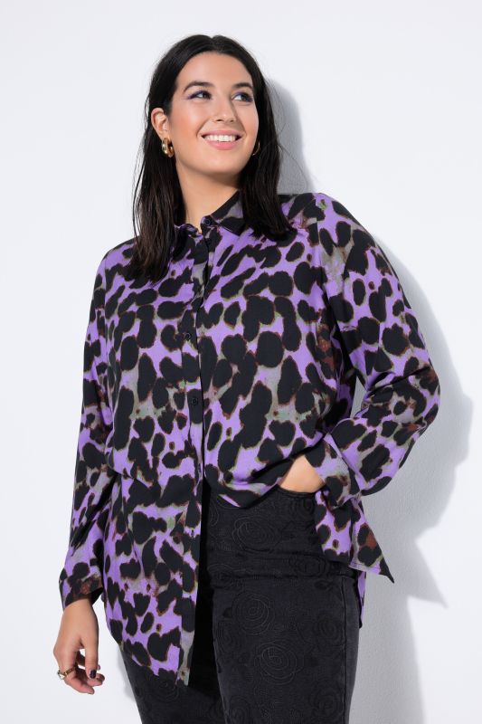 Chemisier coupe Boxy Shape, imprimé léopard coloré