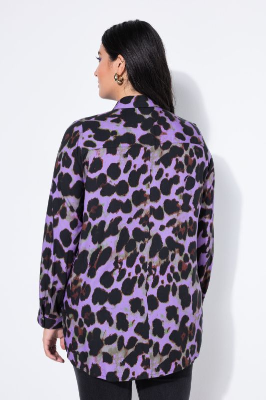 Chemisier coupe Boxy Shape, imprimé léopard coloré