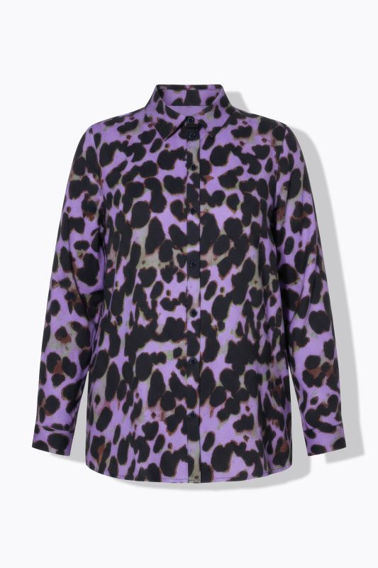 Chemisier coupe Boxy Shape, imprimé léopard coloré