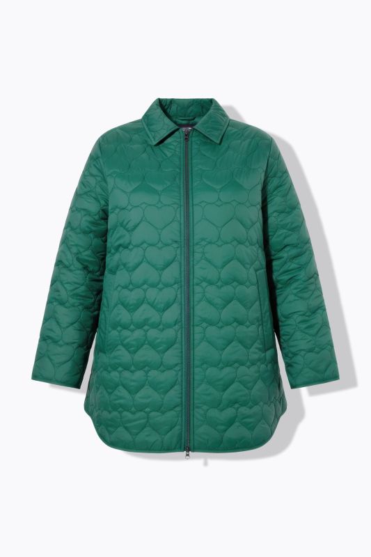 Manteau matelassé court, coupe Loose, motif cœurs