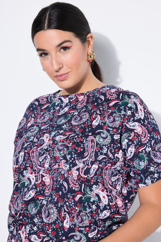 T-shirt oversize, imprimé cachemire