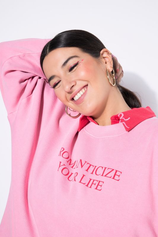 Sweat-shirt oversize à message, délavage Acid Wash