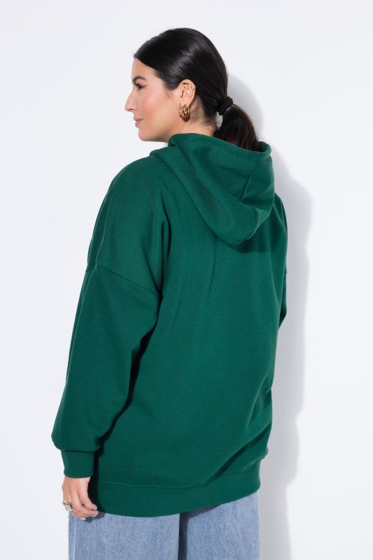 Sweat à capuche oversize avec message imprimé et broderie