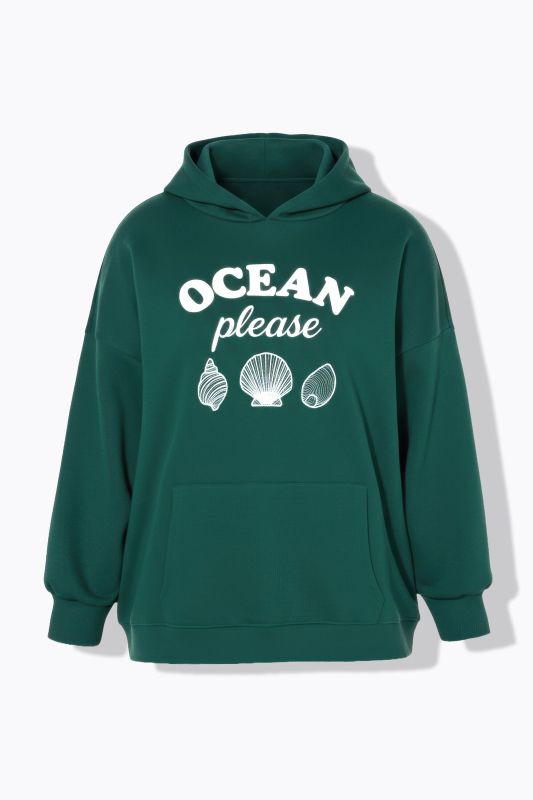 Sweat à capuche oversize avec message imprimé et broderie