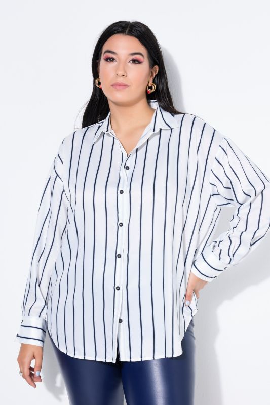 Chemisier oversize à rayures en satin