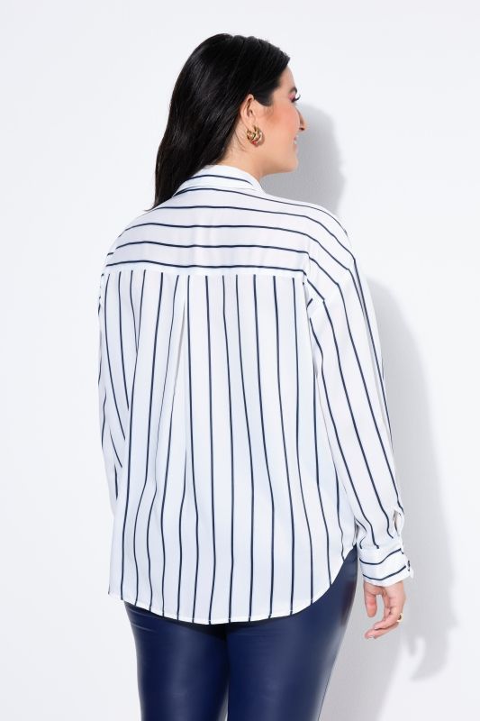 Chemisier oversize à rayures en satin