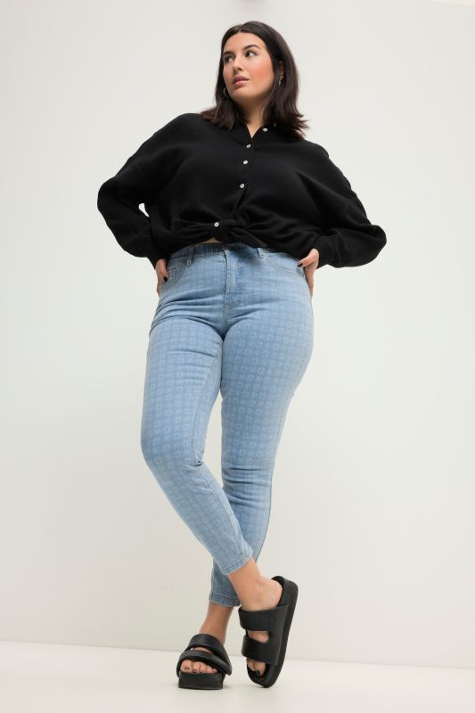 Jean skinny 5 poches à imprimé all-over