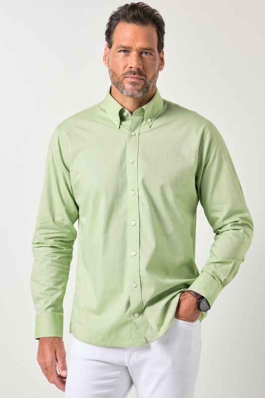 Chemise JP 1880 TwoTone, manches longues et col à pointes boutonnées, coupe Modern Fit - jusqu'au 8 XL